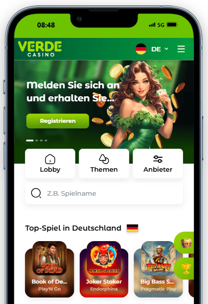 Verde Casino mit 400% Casino Bonus.
