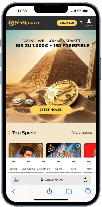 WinMega - schnellste Casino Auszahlung im Test.