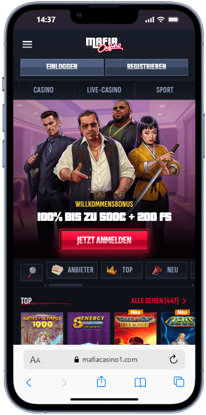 Mafia Casino mit 10 Euro Einzahlung.