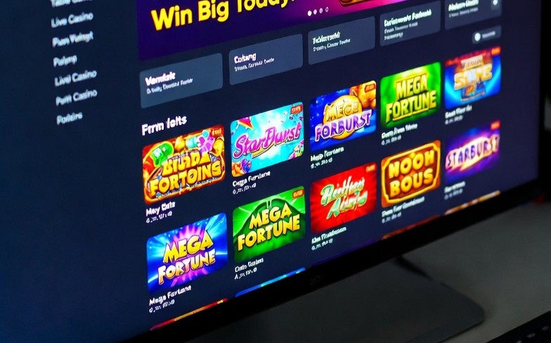 Bildschirm mit Online Casino Dragonfish Spielen.