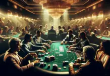 MSPT Saison 17: Großes Pokerturnier im Riverside Casino Iowa mit 300.000 $ Garantie Pokerspieler bei einem Turnier um einen Pokertisch