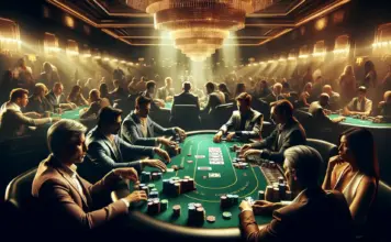 MSPT Saison 17: Großes Pokerturnier im Riverside Casino Iowa mit 300.000 $ Garantie Pokerspieler bei einem Turnier um einen Pokertisch