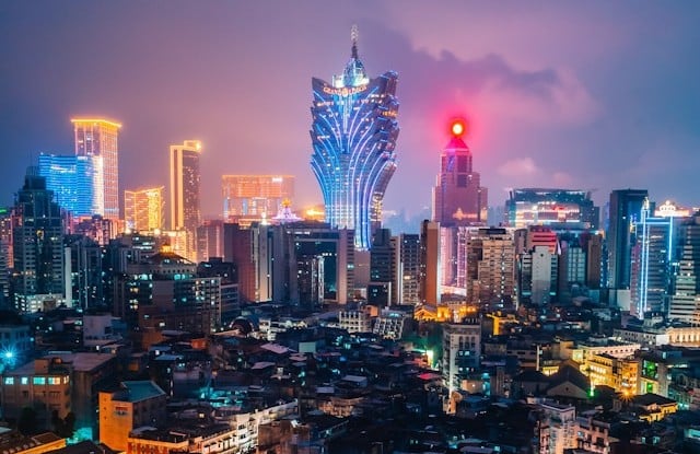 Foto von der Skyline von Macau.