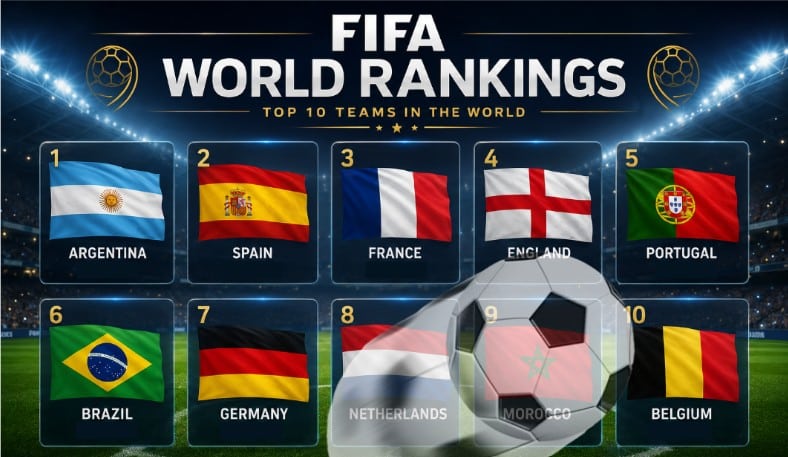 FIFA Weltrangliste Herren - Veränderungen seit der letzten WM 2022.