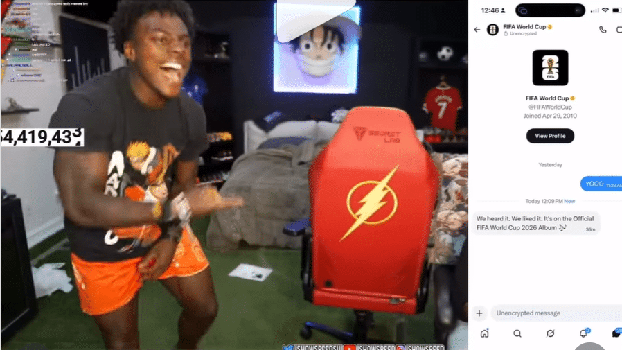 IShowSpeed im Livestream auf Instagram erhält offiziellen FIFA WM Song.