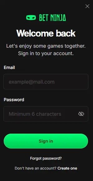 betninja kirjaudu tilille