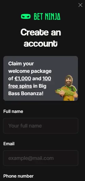 betninja tilin luominen