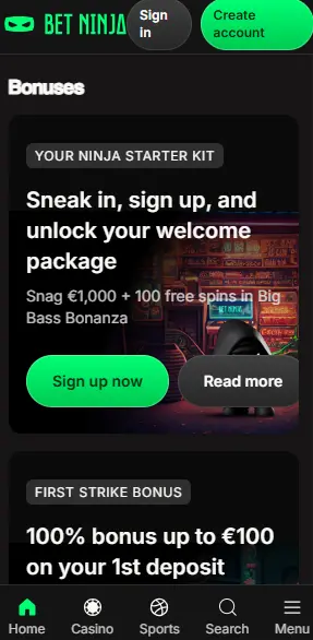 betninja ilmaiskierrokset osana tervetulobonusta