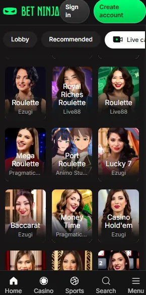 betninjan ruletti pelit live kasinolla