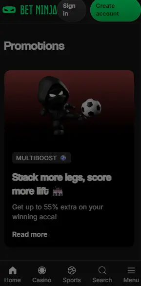 betninja mobiilibonukset