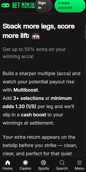 betninja multiboost bonus selitetty