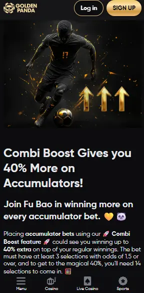 golden panda combi boost vedonlyönnissä