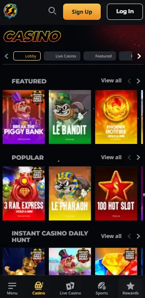 instant casinon pelit mobiilissa