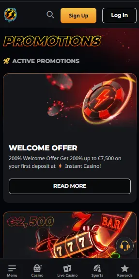 instant casinon promootiot