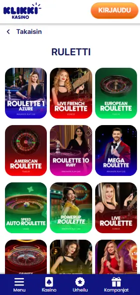 klikki kasino live ruletti