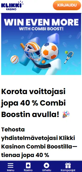 klikki kasinon bonustarjonta