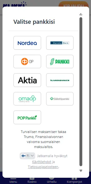 klikki kasino kirjaudu suomalaiseen pankkiin