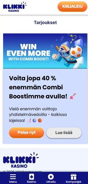 klikki kasinon tarjoukset sivu