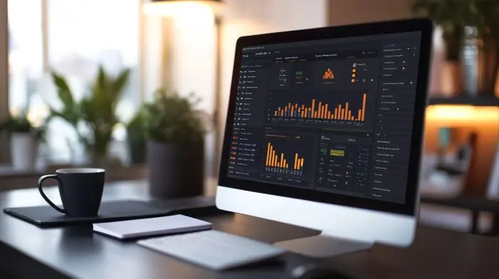 Työpöytä, jossa on casino-affiliate markkinoinnin analytiikkadashboard