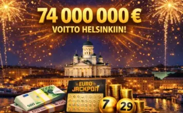 Historian neljänneksi suurin Eurojackpot voitto Suomeen tammikuussa 2026 Tammikuussa 2026 Helsinkiläinen nettipelaaja voitti 74 miljoonaa euroa Eurojackpot lotossa