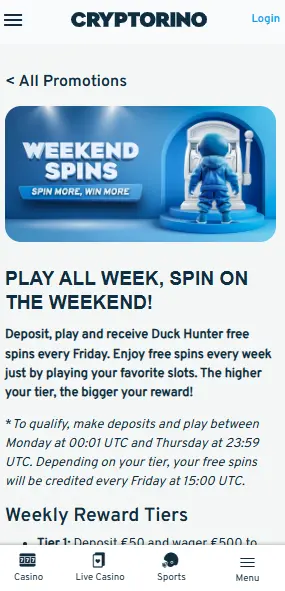 cryptorino weekend spins