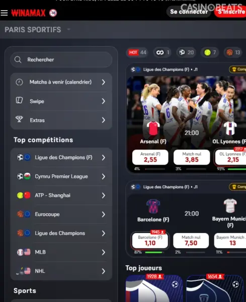 Winamax casino bonus sans dépôt