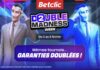 Visuel promo Betclic « Double Madness Week » avec deux personnages et le message « Garanties doublées » du 2 au 8 février.