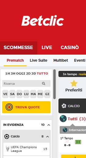 Betclic propone ai suoi utenti una vasta gamma di giochi e scommesse sportive