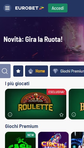 Eurobet offre un'ampia selezione di giochi ai propri utenti, inclusi i grandi classici del tavolo verde