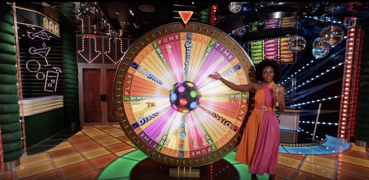 에볼루션 라이브 게임쇼 펑키타임 게임 화면