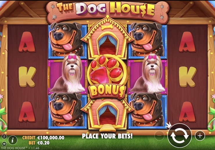 프라그마틱 플레이에서 제작한 카지노 슬롯 더 도그 하우스 게임 화면