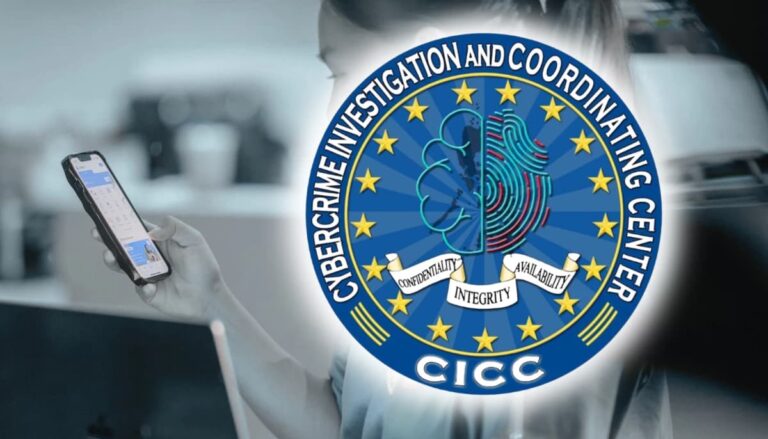 CICC 로고와 핸드폰으로 온라인 카지노를 이용중인 청소년