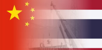 중국과 태국 국기