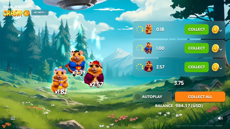 크래시 햄스터 크래시 게임 화면