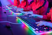 일본 e스포츠, 강화되는 도박 규제에도 문제없다…법률 전문가 분석 요란한 조명속에서 e스포츠를 즐기고 있는 선수들