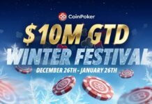 윈터 마스터즈 시리즈 진행 중, $1M 헤즈업 팟 기록 & 모스뵉 트라이튼 영상 공개 10m$ 윈터 페스티벌 캠페인 베너