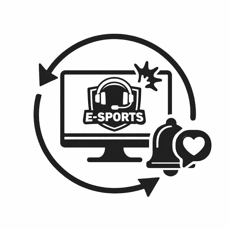 e스포츠 경기와 게임을 꾸준히 팔로우하고 알림을 받는 아이콘