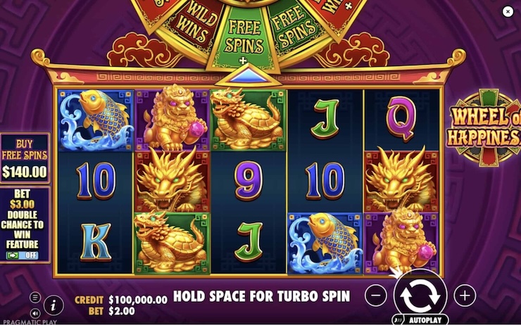 2026년 프라그마틱 플레이 신작 슬롯 휠 오브 해피니스 플레이 화면