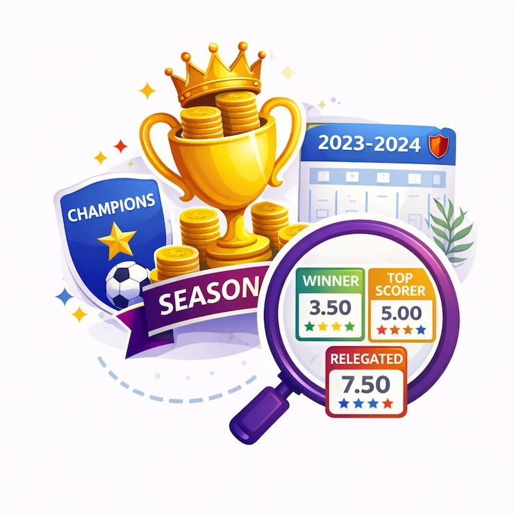 실시간으로 변하는 축구 경기 화면과 배당률을 스마트폰과 확대경, 시계 아이콘으로 표현한 라이브 베팅 일러스트