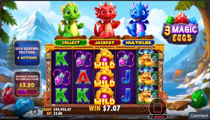 새로운 슬롯 프라그마틱 슬롯 3 매직 에그 플레이. 와일드 심볼이 나왔다.