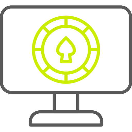 형광 노랑색의 룰렛 포인트가 돋보이는 온라인 카지노 아이콘