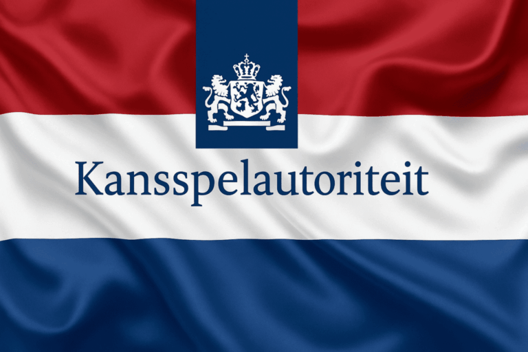 Kansspelautoriteit logo op Nederlandse vlag