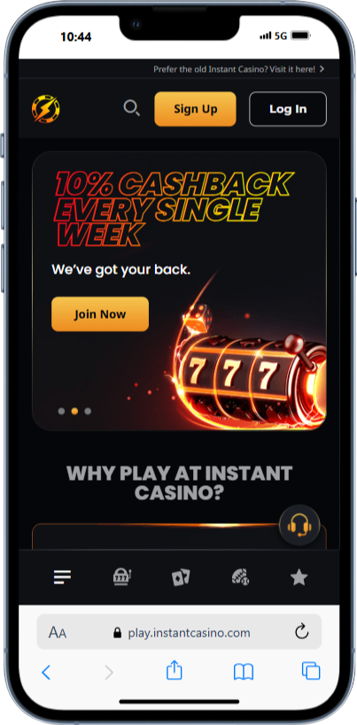 Instant Casino applicatie