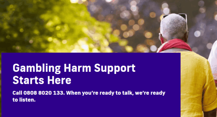 De website van GamCare en hun Money Guidance Service voor gokverslaafden