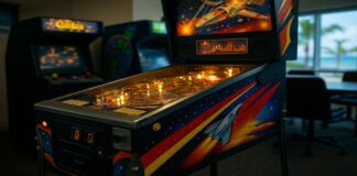 flipperkast in een speelhal