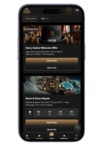 Harry Casino mobiele weergave