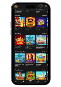 Harry Casino mobiele weergave