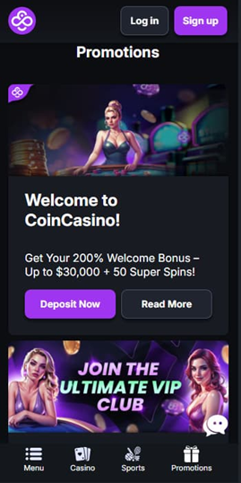 Coincasino welkomstbonus