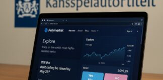Ksa onderzoeker bekijkt Polymarket website