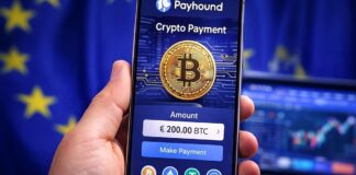 payhound crypto betaalpagina open op smartphone